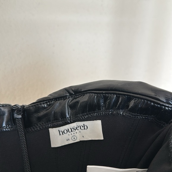 House of CB Marla Black Faux Patent Leather Boned Corset Top 🤍 - Picture 11 of 15